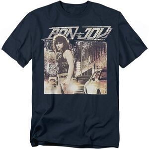 Bon Jovi Unisex Adult Runaway T-Shirt / Navy